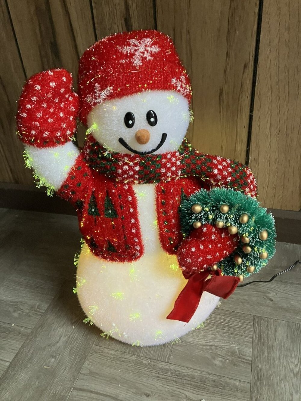 Color Changing Fiber Optic Snowman 16" Tall AC Adapter